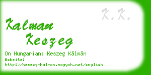 kalman keszeg business card