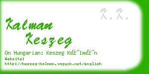 kalman keszeg business card